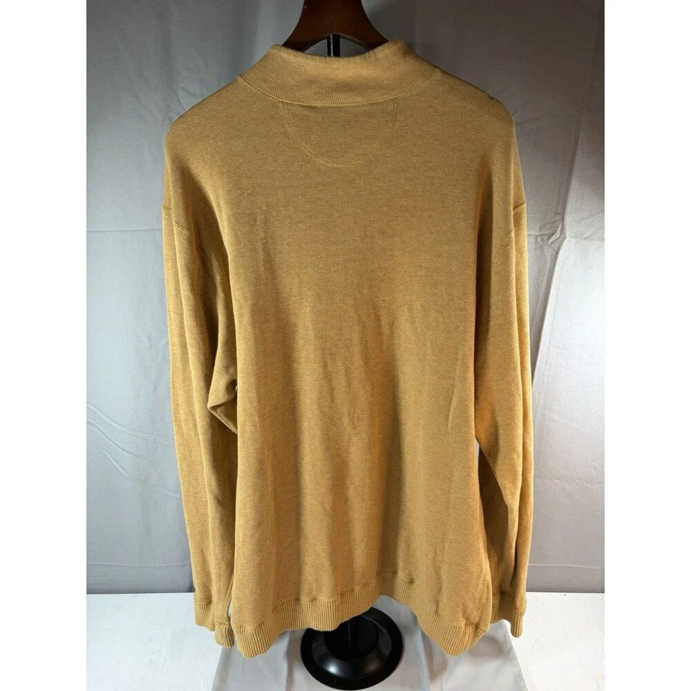 CREMIEUX Mens Tan Quarter Zip Pullover Long Sleeve Casual Size XL Great Cond.